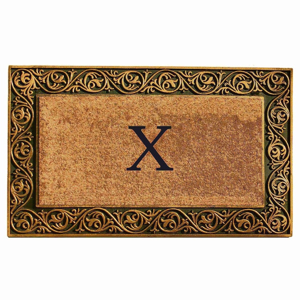 Calloway Mills Monogram Door Mat, Gold, Black, Natural, 18 in W x 30 in L 10001GOLDX - main